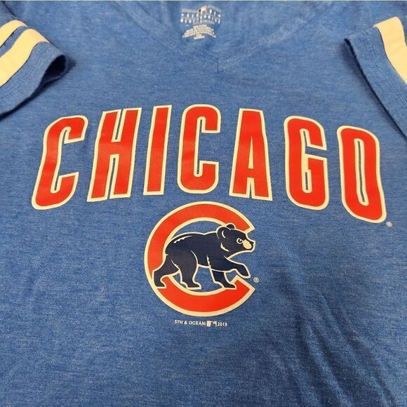 Chicago Cubs 2X blue v neck short sleeved t-shirt - Picture 5 of 5